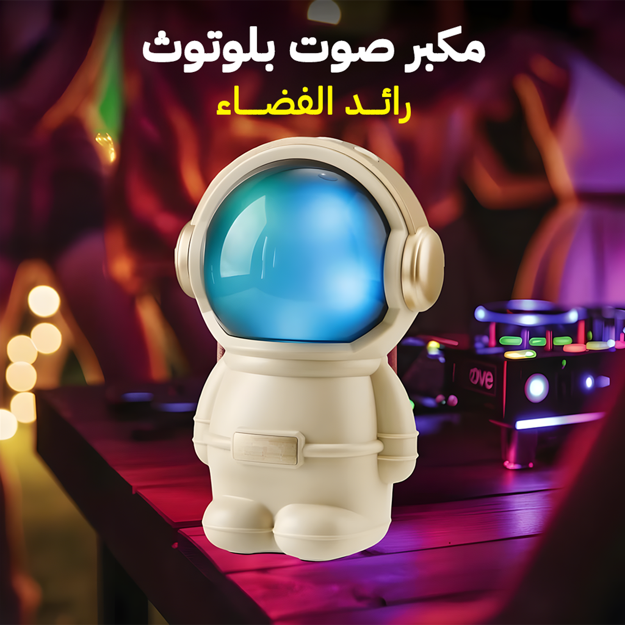 😍 مكبر صوت بلوتوث رائد الفضاء – ستايل وخرافة في صوت واحد 😍 عيش تجربة صوت مختلفة مع السبيكر الفضائي التحفة اللي بيجمع بين الشكل الكيوت والصوت النقي! 🚀🔊